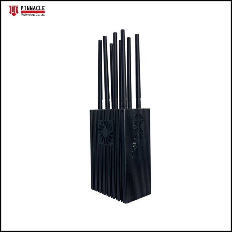 8 ăng-ten Động cơ di động gps Drone Frequency Jammer để chặn đến 100 mét